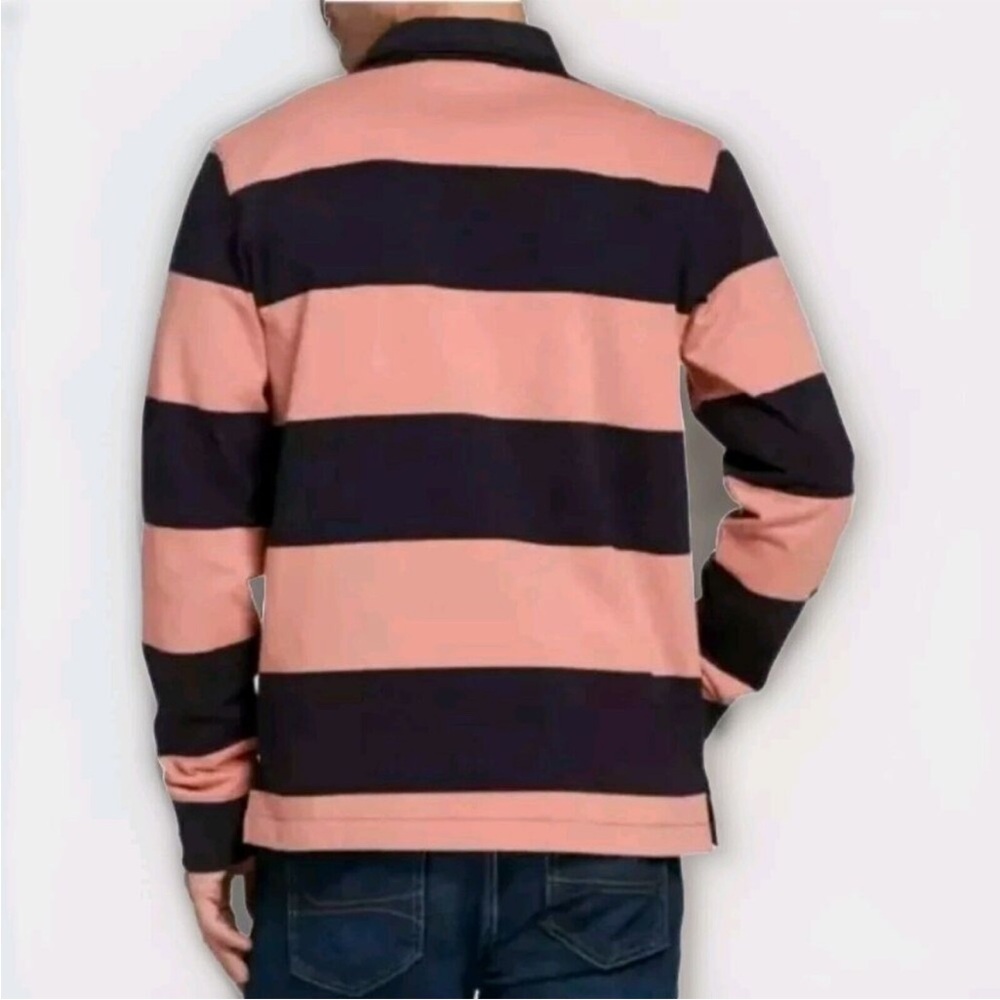 The North Face Rugby Shirt Mens SMALL Long Sleeve Polo Striped Heavy Duty Warm - Picture 6 of 15